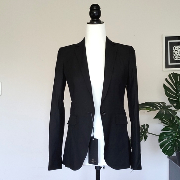 Massimo Dutti Black Textured Weave Suit Blazer - Picture 6 of 16